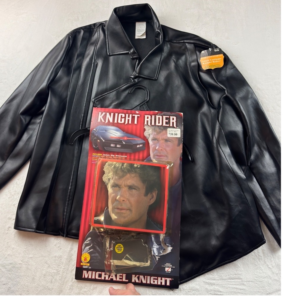 Knight Rider Michael Knight Costume Jacket Rubies Mens Standard Faux Leather 42